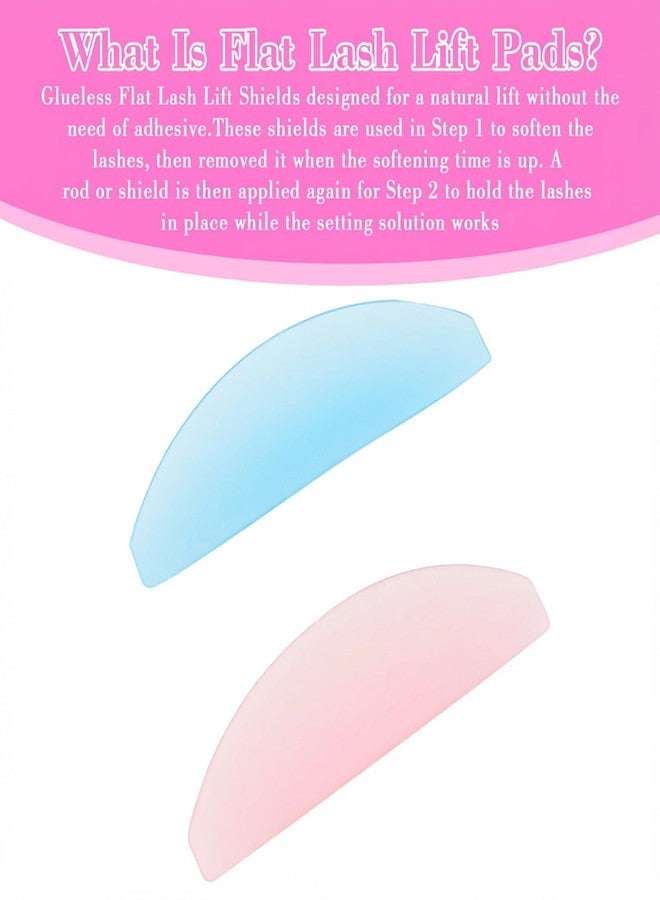 KFHENSOMR 4Pcs Lash Lift Shields Flat Korean Lash Lift Pads Super Sticky Glueless For NO.1 Perm Soften Lashes Lifting Rods For Salon Usage Flatter Rods Eyelash Perm Tools For Perming Lashes Thoroughly Pink Blue - Image 4